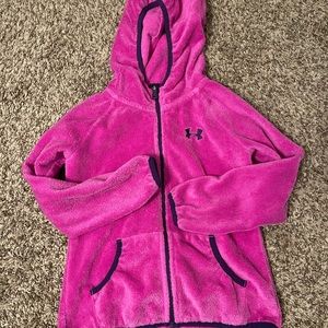 Pink girls Under Amour fleece jacket